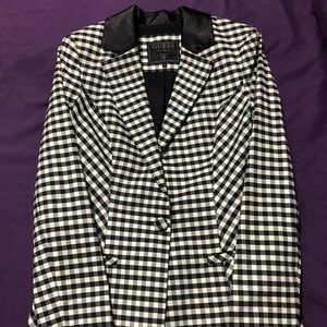 Guess Checkered Black and White Blazer